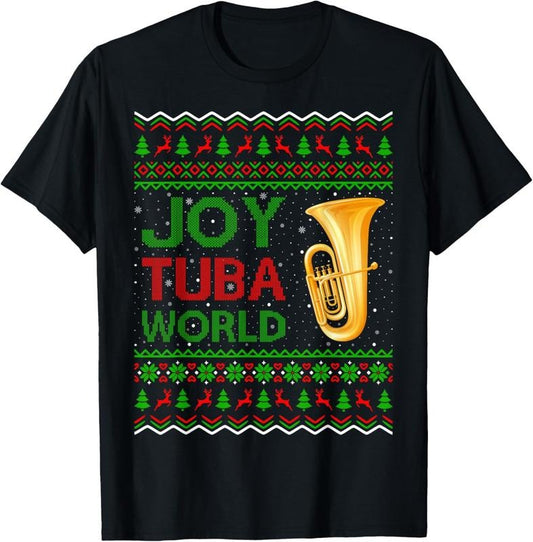 100% Cotton Joy Tuba World Music Lover Xmas Gift Ugly Tuba Christmas T-Shirt Hoodie, Sweatshirt | WearSparks.com