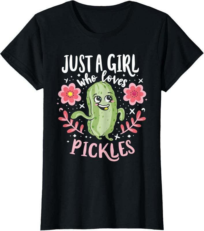 100% Cotton Just a girl who loves pickles T-Shirt Hoodie, Sweatshirt | WearSparks.com