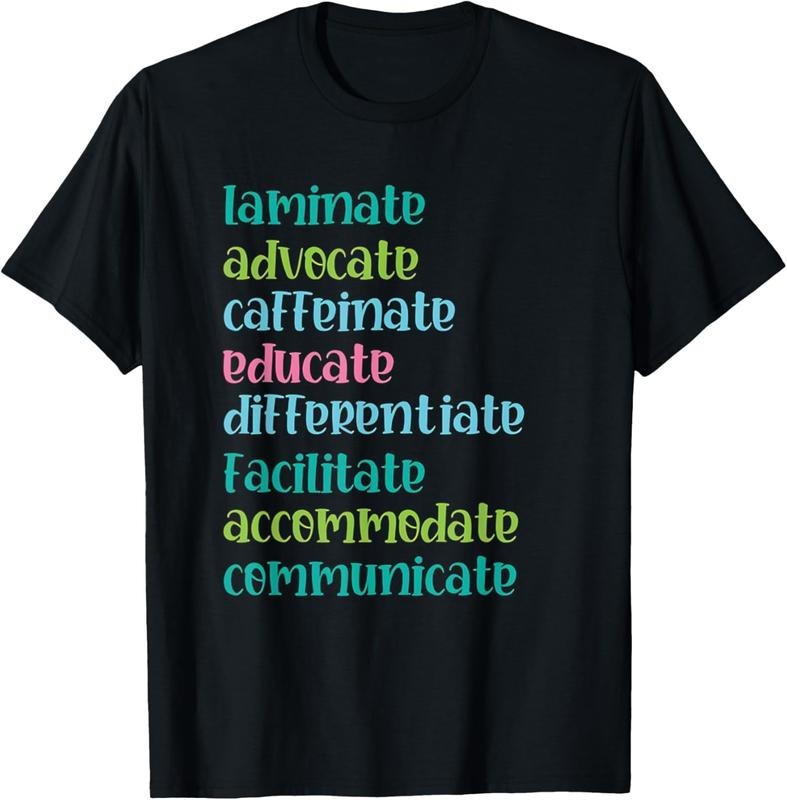 [100% Cotton]Laminate Advocate Caffeinate Educate Differentiate Teacher T-Shirt Hoodie, Sweatshirt | WearSparks.com