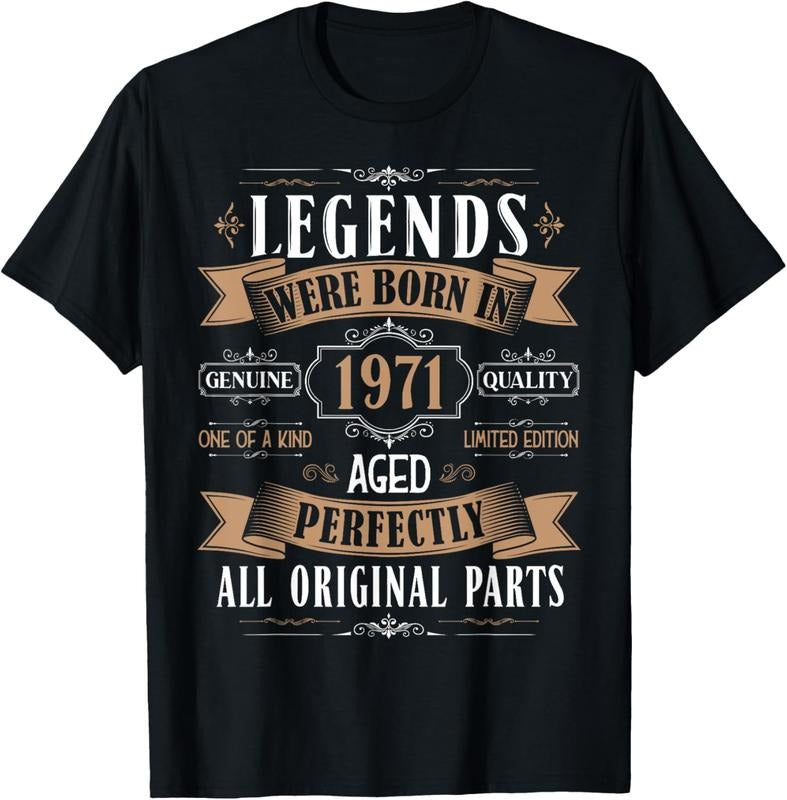 100% Cotton Legends Born In 1971 53rd Birthday 53 Years Old Bday Men T-Shirt Hoodie, Sweatshirt | WearSparks.com