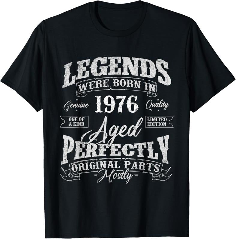 100% Cotton Legends Were Born In 1976 Year Of Birth Birthday T-Shirt Hoodie, Sweatshirt | WearSparks.com