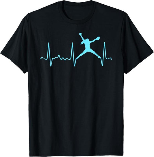 100% Cotton Light Blue Softball Pitcher Heartbeat - Fastpitch Softball T-Shirt Hoodie, Sweatshirt | WearSparks.com