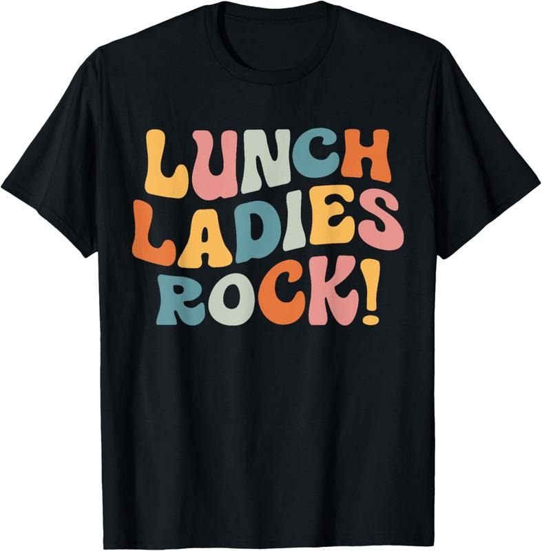 100% Cotton Lunch Ladies Rock! - Retro Lunch Ladies Squad Cafeteria Crew T-Shirt Hoodie, Sweatshirt | WearSparks.com