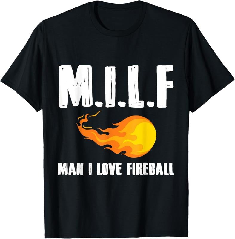 100% Cotton Man M I L F I Love Fireball T-Shirt Gift Tee T-Shirt Hoodie, Sweatshirt | WearSparks.com