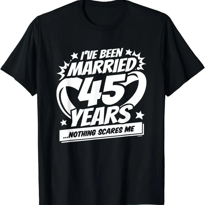 [100% Cotton]Married 45 Years - Married Couple - 45th Wedding Anniversary T-Shirt Hoodie, Sweatshirt | WearSparks.com