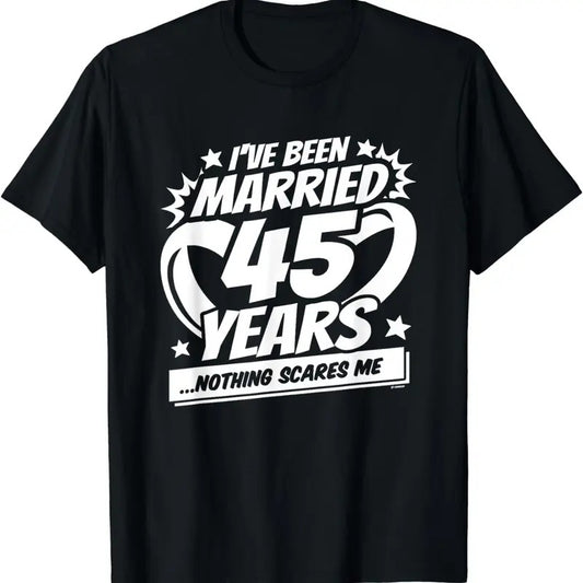 [100% Cotton]Married 45 Years - Married Couple - 45th Wedding Anniversary T-Shirt Hoodie, Sweatshirt | WearSparks.com