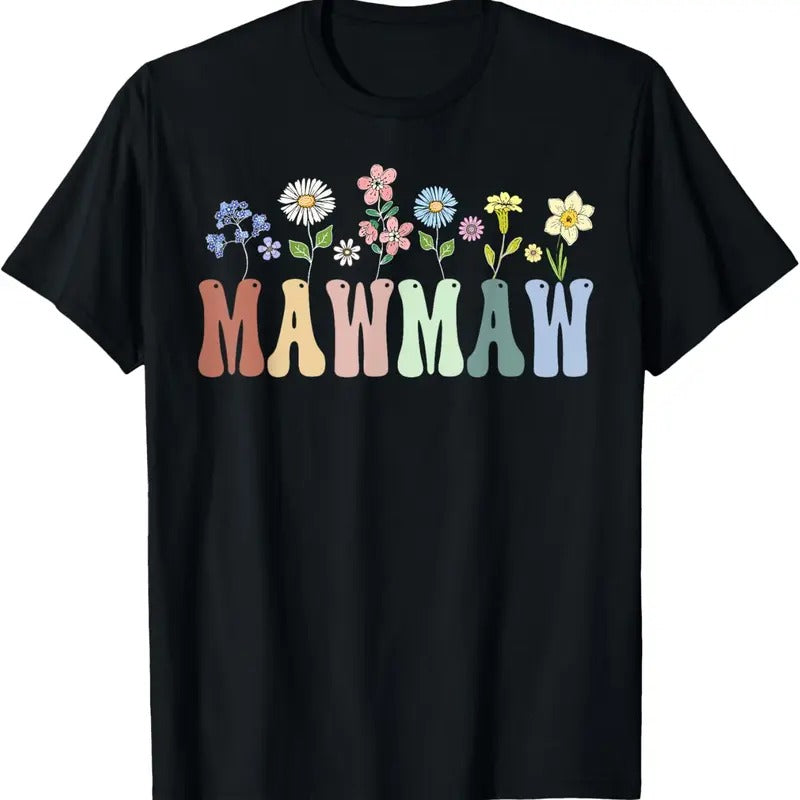 100% Cotton MawMaw Gifts Women Wildflower Floral Design MawMaw T-Shirt Hoodie, Sweatshirt | WearSparks.com