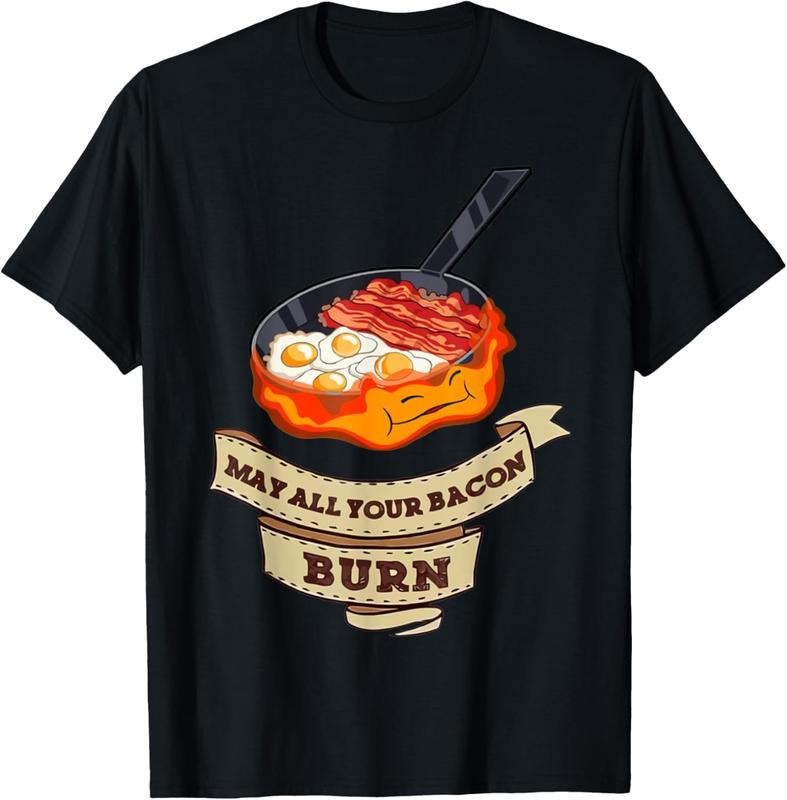 100% Cotton May All Your Bacon Burn Funny Barbeque BBQ Party T-Shirt Hoodie, Sweatshirt | WearSparks.com