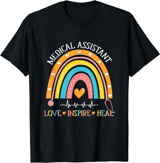 [100% Cotton]Medical Assistant Rainbow Love Inspire Nursing Nurses Week T-Shirt Hoodie, Sweatshirt | WearSparks.com