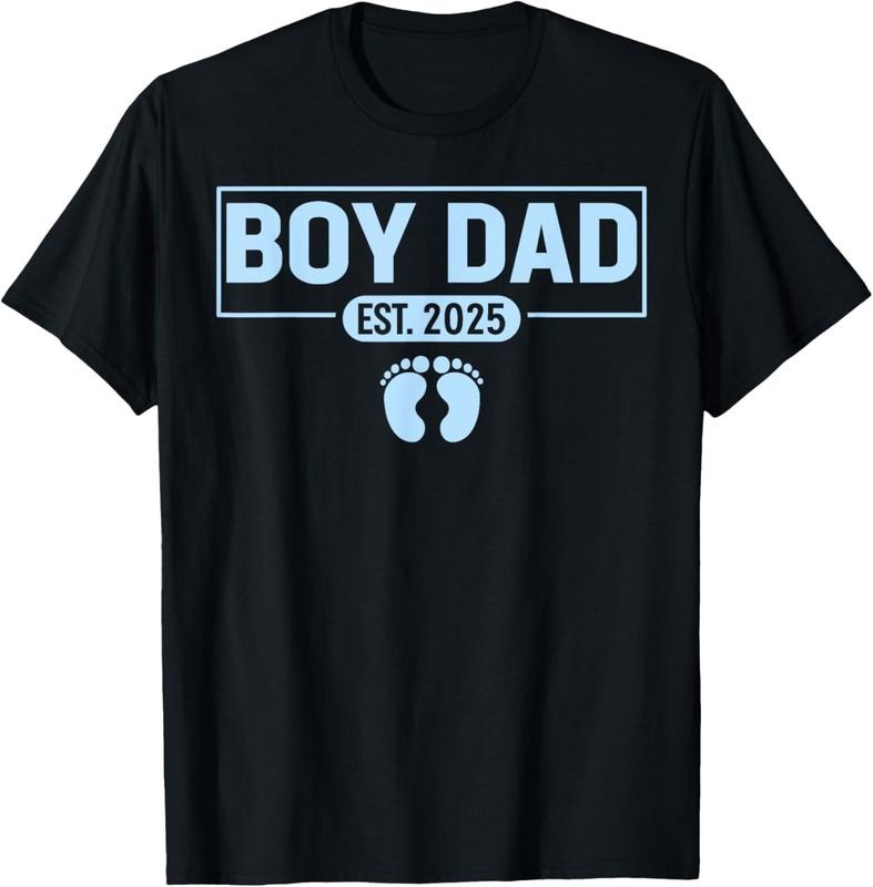100% Cotton Men boy Dad Est 2025 Newborn Daddy Father  boy son T-Shirt Hoodie, Sweatshirt | WearSparks.com