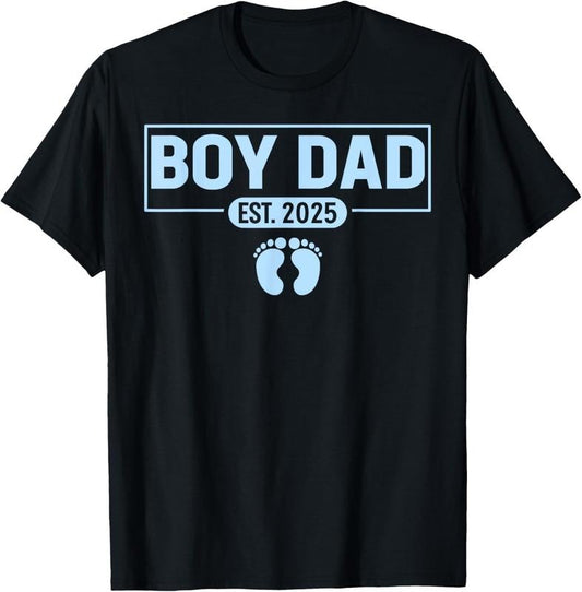 100% Cotton Men boy Dad Est 2025 Newborn Daddy Father  boy son T-Shirt Hoodie, Sweatshirt | WearSparks.com