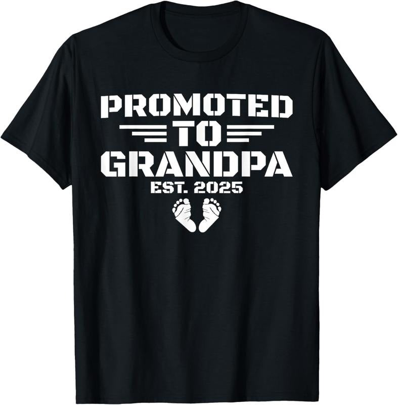 100% Cotton Mens Promoted To Grandpa Est 2025 Soon To Be Granddad T-Shirt Hoodie, Sweatshirt | WearSparks.com