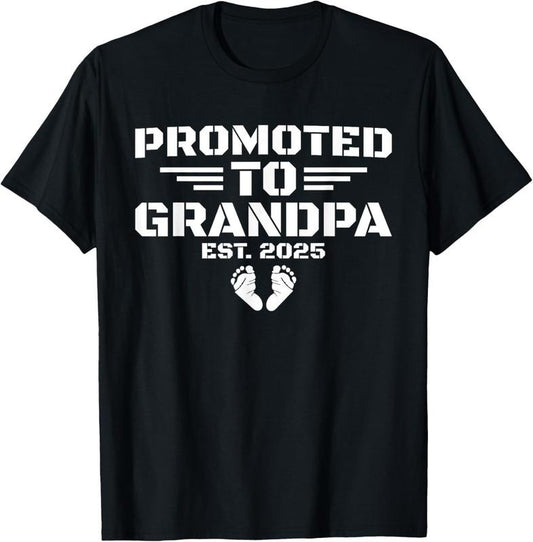 100% Cotton Mens Promoted To Grandpa Est 2025 Soon To Be Granddad T-Shirt Hoodie, Sweatshirt | WearSparks.com