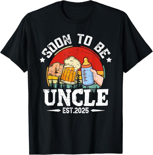 100% Cotton Mens Soon To Be Uncle 2025 Retro Pregnancy Announcement Dad T-Shirt Hoodie, Sweatshirt | WearSparks.com