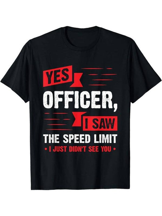 [100% Cotton]Mens Speed Limit T-Shirt - Sleek Crew Neck, Breathable Short Sleeves, Fashionable Sports Style -...