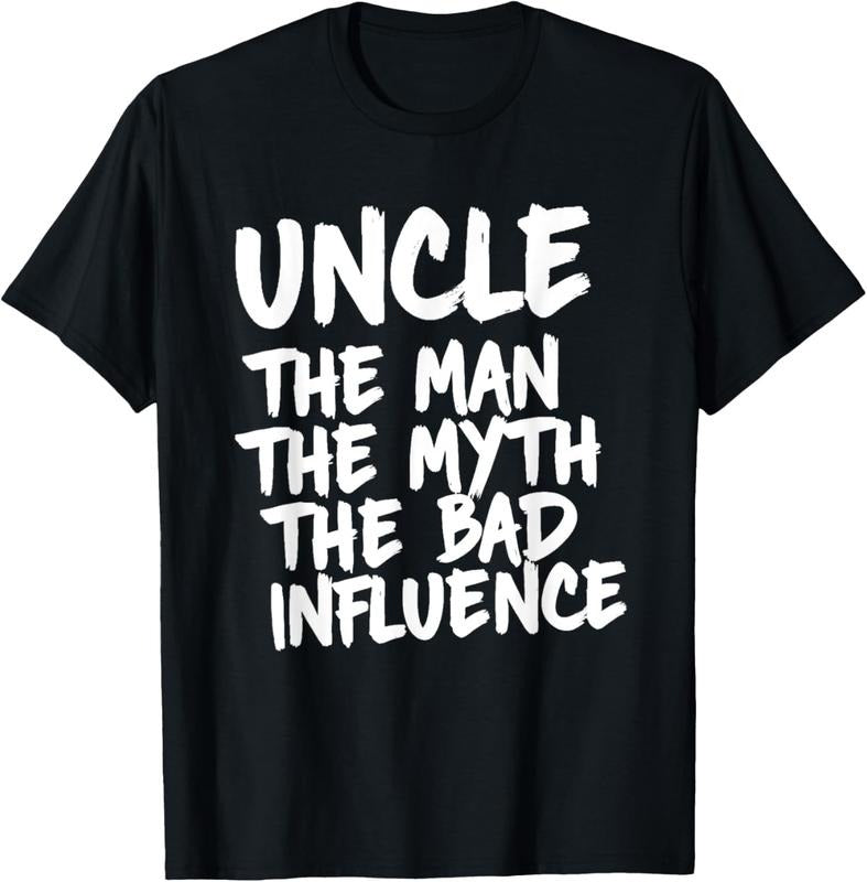 100% Cotton Mens Uncle The Man The Myth The Bad Influence White Funny T-Shirt Hoodie, Sweatshirt | WearSparks.com