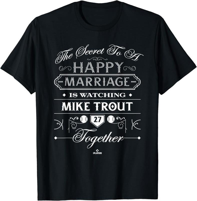 [100% Cotton]Mike Trout Happy Marriage T-Shirt Hoodie, Sweatshirt | WearSparks.com