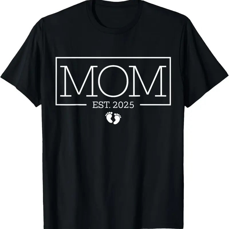 100% Cotton Mom Est 2025 New Mom, Promoted To Mom First-Time Mom 2025 T-Shirt Hoodie, Sweatshirt | WearSparks.com