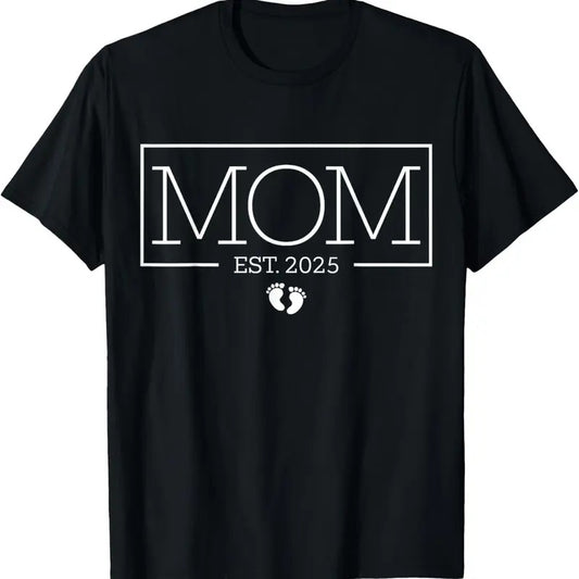 100% Cotton Mom Est 2025 New Mom, Promoted To Mom First-Time Mom 2025 T-Shirt Hoodie, Sweatshirt | WearSparks.com