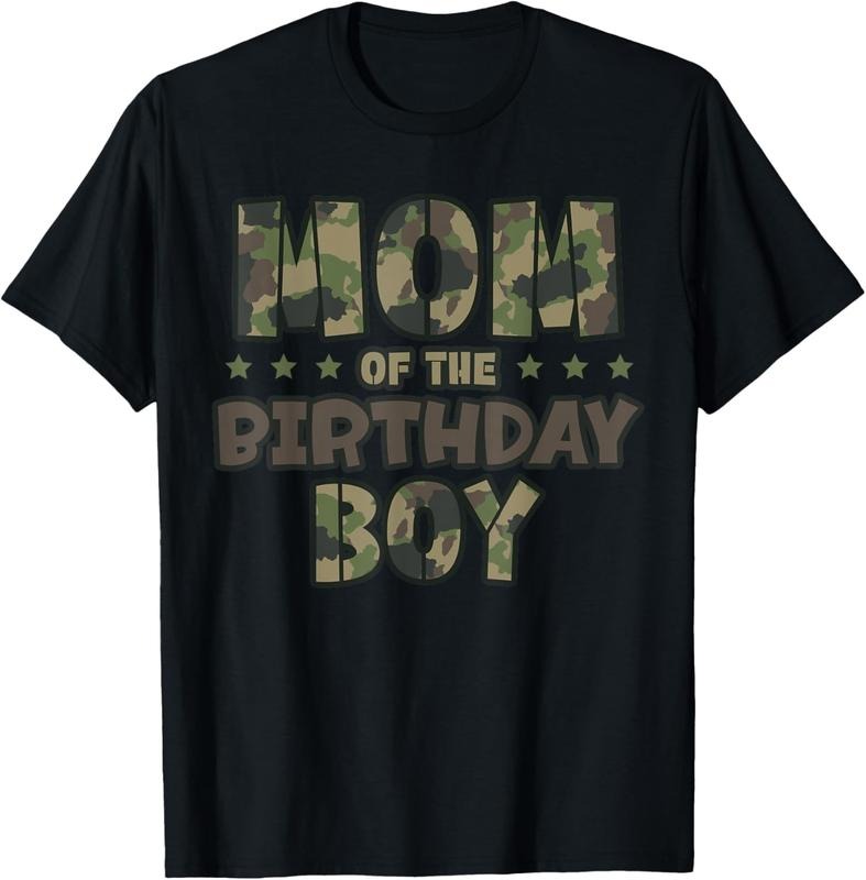 100% Cotton Mom of the Birthday Boy Camo Mother's Matching Family Party T-Shirt Hoodie, Sweatshirt | WearSparks.com