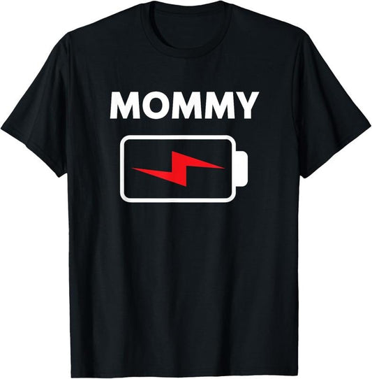 100% Cotton Mommy Shirt Women Battery Low Funny Family Matching T-Shirt Hoodie, Sweatshirt | WearSparks.com