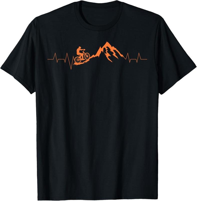 100% Cotton Mountain Bike Heartbeat Shirt | Cute Bike Heartbeat Tee Gift T-Shirt Hoodie, Sweatshirt | WearSparks.com