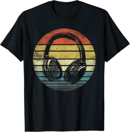 100% Cotton Music Lover Producer DJ Gifts Funny Retro Headphones T-Shirt Hoodie, Sweatshirt | WearSparks.com