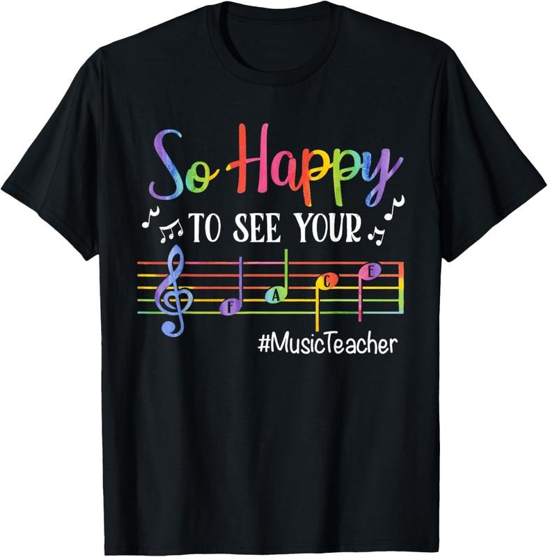 100% Cotton Music Teacher So Happy To See Your Face Back To School Funny T-Shirt Hoodie, Sweatshirt | WearSparks.com