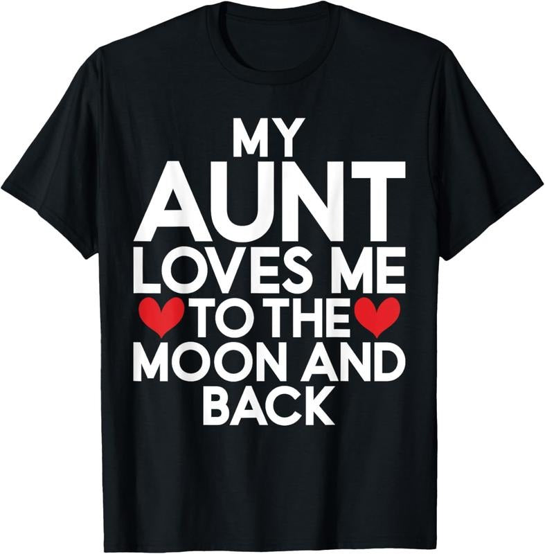 100% Cotton My Aunt loves me to the Moon and back Niece T-Shirt Hoodie, Sweatshirt | WearSparks.com