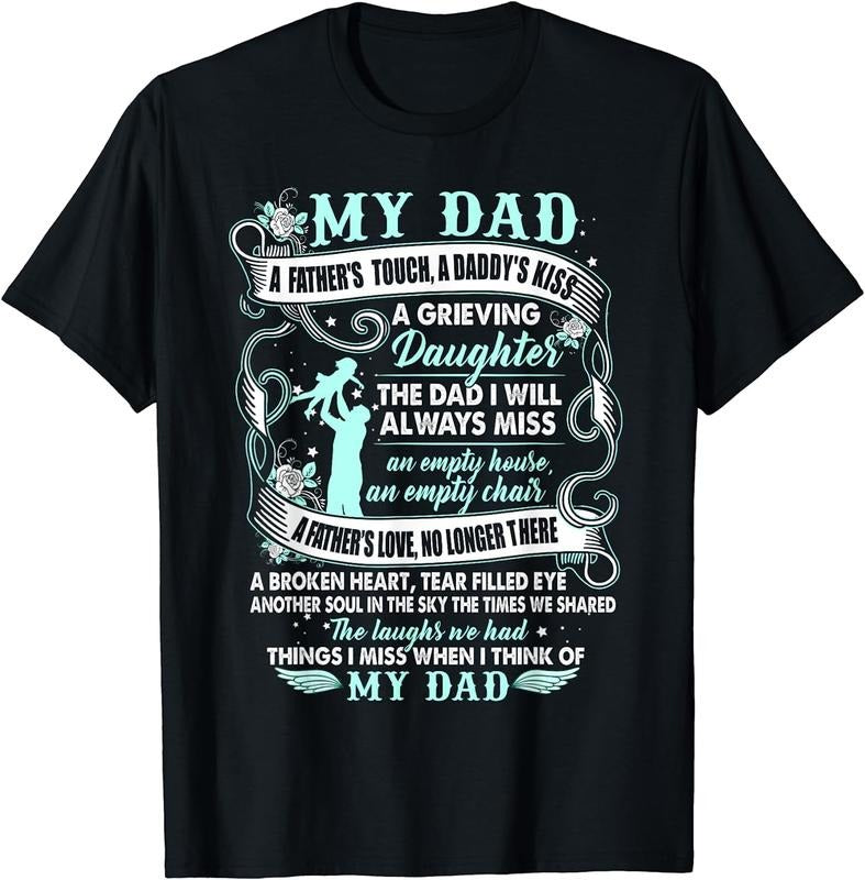 [100% Cotton]My Dad in Memories Poem, Daughter Son Loss Daddy in Heaven T-Shirt Hoodie, Sweatshirt | WearSparks.com