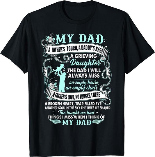 [100% Cotton]My Dad in Memories Poem, Daughter Son Loss Daddy in Heaven T-Shirt Hoodie, Sweatshirt | WearSparks.com