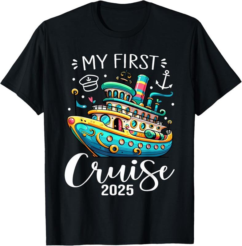 100% Cotton My First Cruise 2025 Cute Family Vacation Cruising T-Shirt Hoodie, Sweatshirt | WearSparks.com