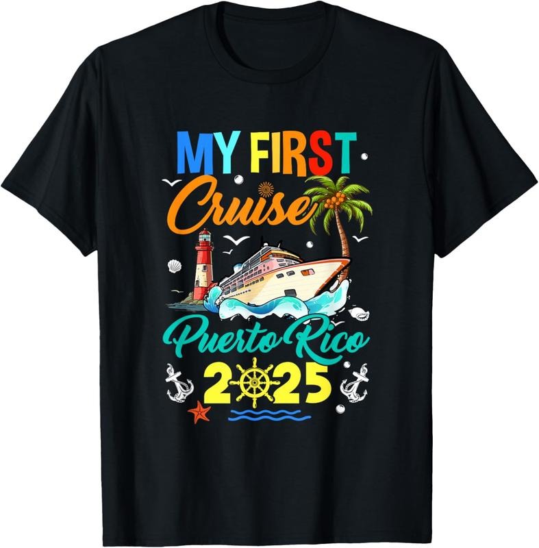 100% Cotton My First Cruise Puerto Rico 2025 Family Matching Vacation T-Shirt Hoodie, Sweatshirt | WearSparks.com