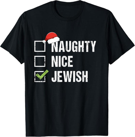100% Cotton Naughty Nice Jewish Shirt Santa Jew Christmas Gift Hanukkah T-Shirt Hoodie, Sweatshirt | WearSparks.com