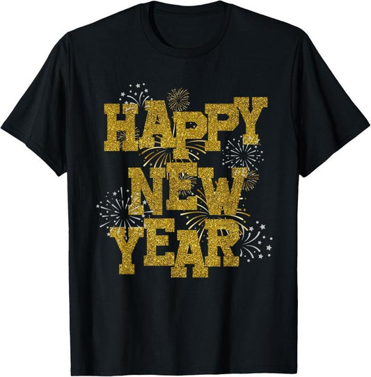 100% Cotton New Years Eve Party Supplies 2025 Happy New Year Fireworks T-Shirt Hoodie, Sweatshirt | WearSparks.com