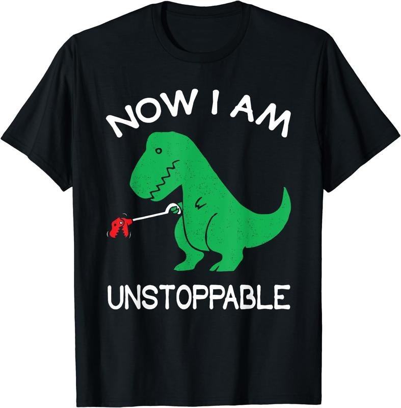 [100% Cotton]Now I Am Unstoppable Funny T-Rex T-Shirt Black Hoodie, Sweatshirt | WearSparks.com