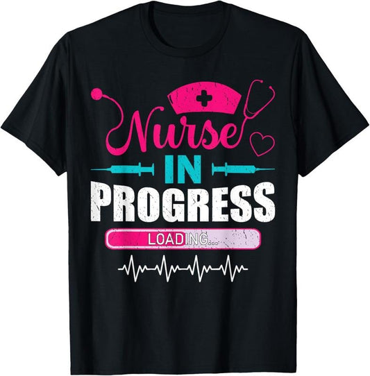 100% Cotton Nurse In Progress Nurse Funny Nursing School T-Shirt Hoodie, Sweatshirt | WearSparks.com