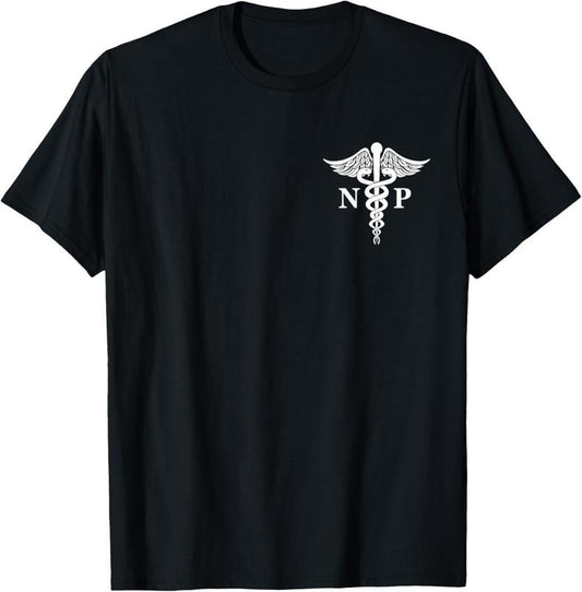 100% Cotton Nurse Practitioner Caduceus Medical Symbol Pocket Logo NP T-Shirt Hoodie, Sweatshirt | WearSparks.com