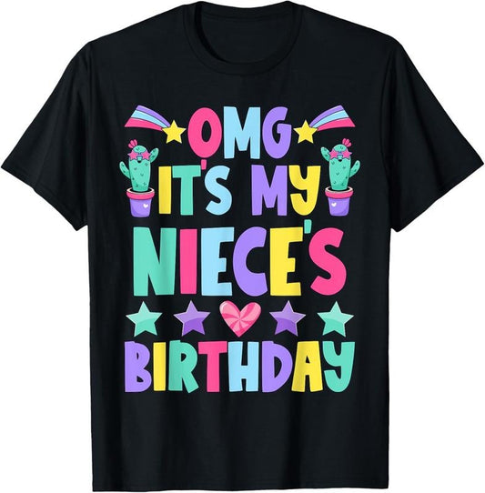 100% Cotton OMG It's My Niece's Birthday Funny Uncle Aunt Birthday T-Shirt Hoodie, Sweatshirt | WearSparks.com