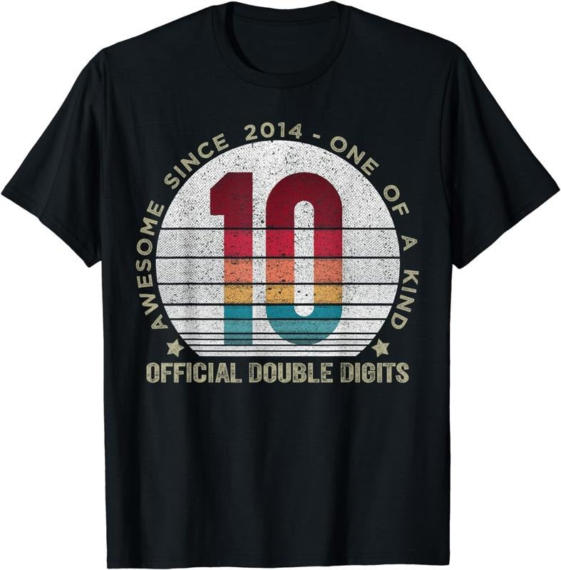 [100% Cotton]Official Double Digits 10th Birthday 10 Year Old Gifts T-Shirt Hoodie, Sweatshirt | WearSparks.com