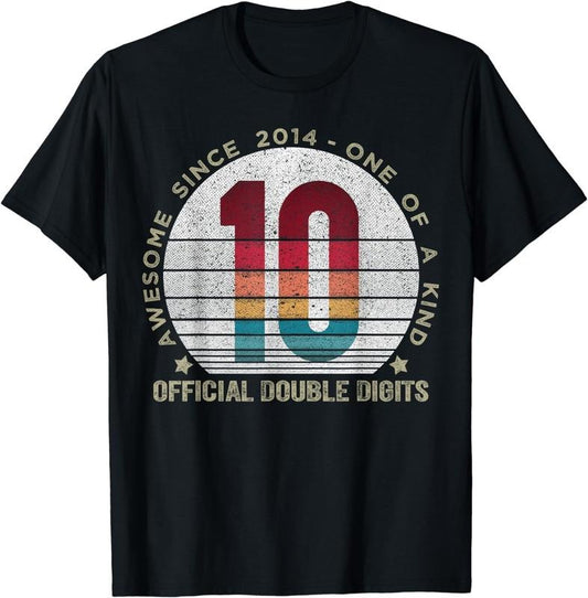 [100% Cotton]Official Double Digits 10th Birthday 10 Year Old Gifts T-Shirt Hoodie, Sweatshirt | WearSparks.com