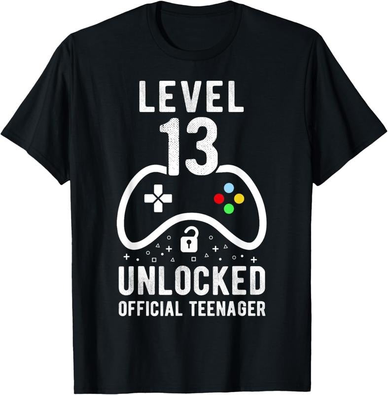 100% Cotton Official Teenager 13th Birthday Level 13 Unlocked T-Shirt Hoodie, Sweatshirt | WearSparks.com