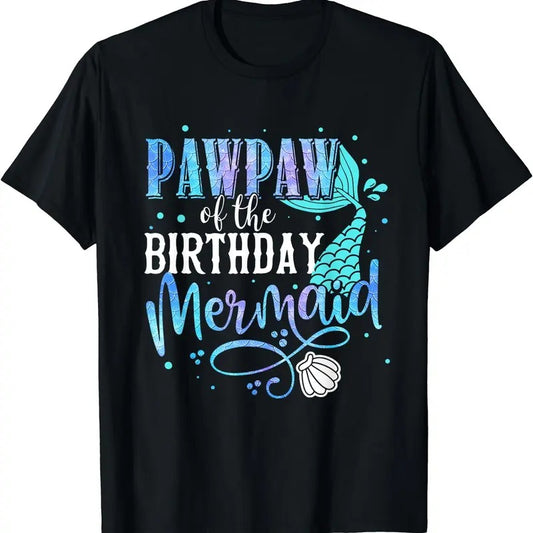 [100% Cotton]Pawpaw Of The Birthday Mermaid Family Matching Party Squad T-Shirt Hoodie, Sweatshirt | WearSparks.com