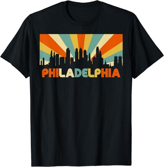 [100% Cotton]Philadelphia T-Shirt City Skyline 70s Retro Souvenir Shirt Hoodie, Sweatshirt | WearSparks.com