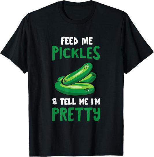 100% Cotton Pickle Feed Me Cucumber Dill Pickle Food Vegetable Lover T-Shirt Hoodie, Sweatshirt | WearSparks.com
