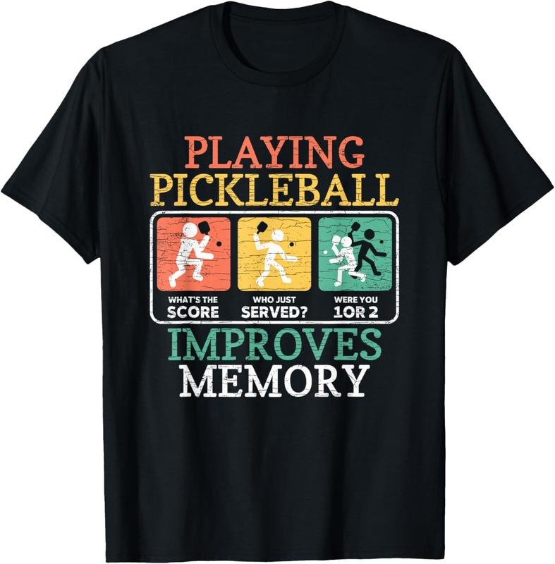 100% Cotton Playing Pickleball Improves Memory Pickleball T-Shirt Hoodie, Sweatshirt | WearSparks.com