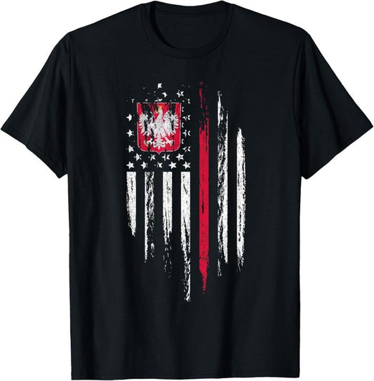 100% Cotton Polish American Flag Combo Poland USA Polska Patriotic Gift T-Shirt Hoodie, Sweatshirt | WearSparks.com