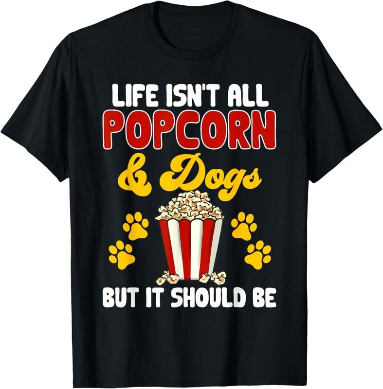100% Cotton Popcorn Movie Night Snack Dogs Popcorn T-Shirt Hoodie, Sweatshirt | WearSparks.com