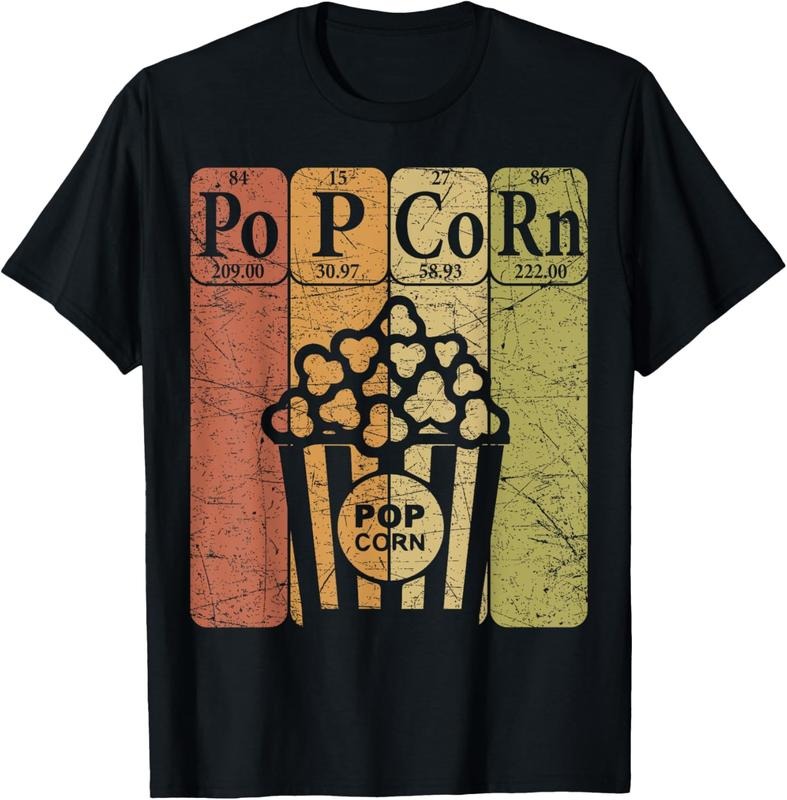 100% Cotton Popcorn Periodic Table Elements Cinema Lover Movie Snack T-Shirt Hoodie, Sweatshirt | WearSparks.com