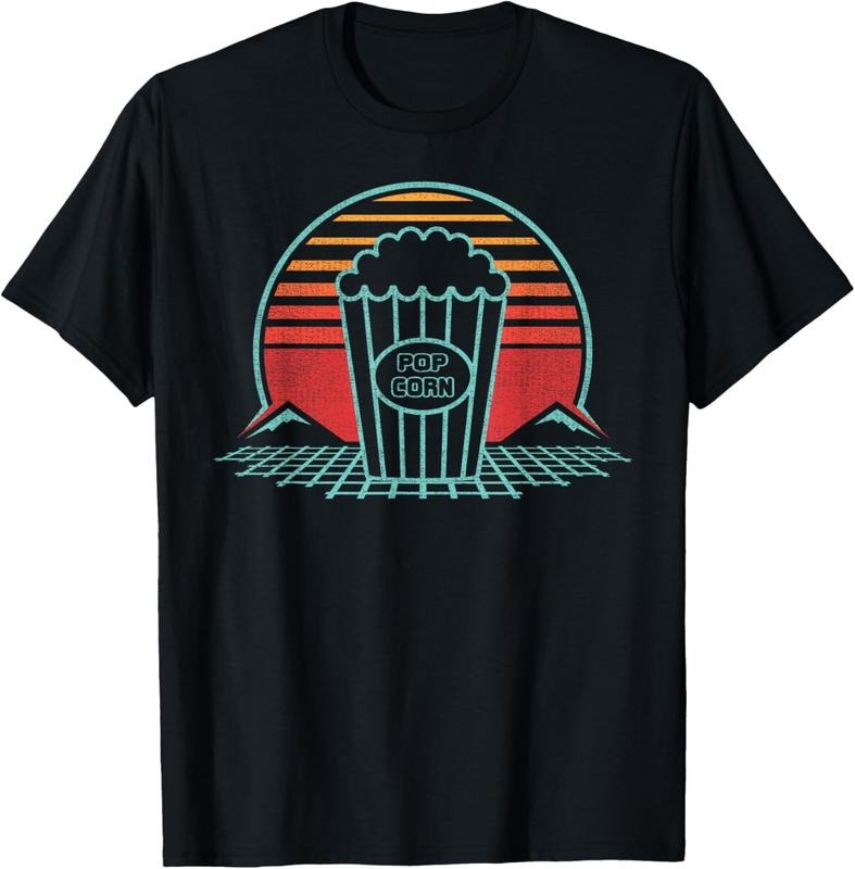 100% Cotton Popcorn Retro 80s Style T-Shirt Hoodie, Sweatshirt | WearSparks.com